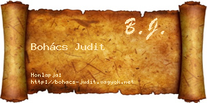 Bohács Judit névjegykártya